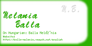 melania balla business card